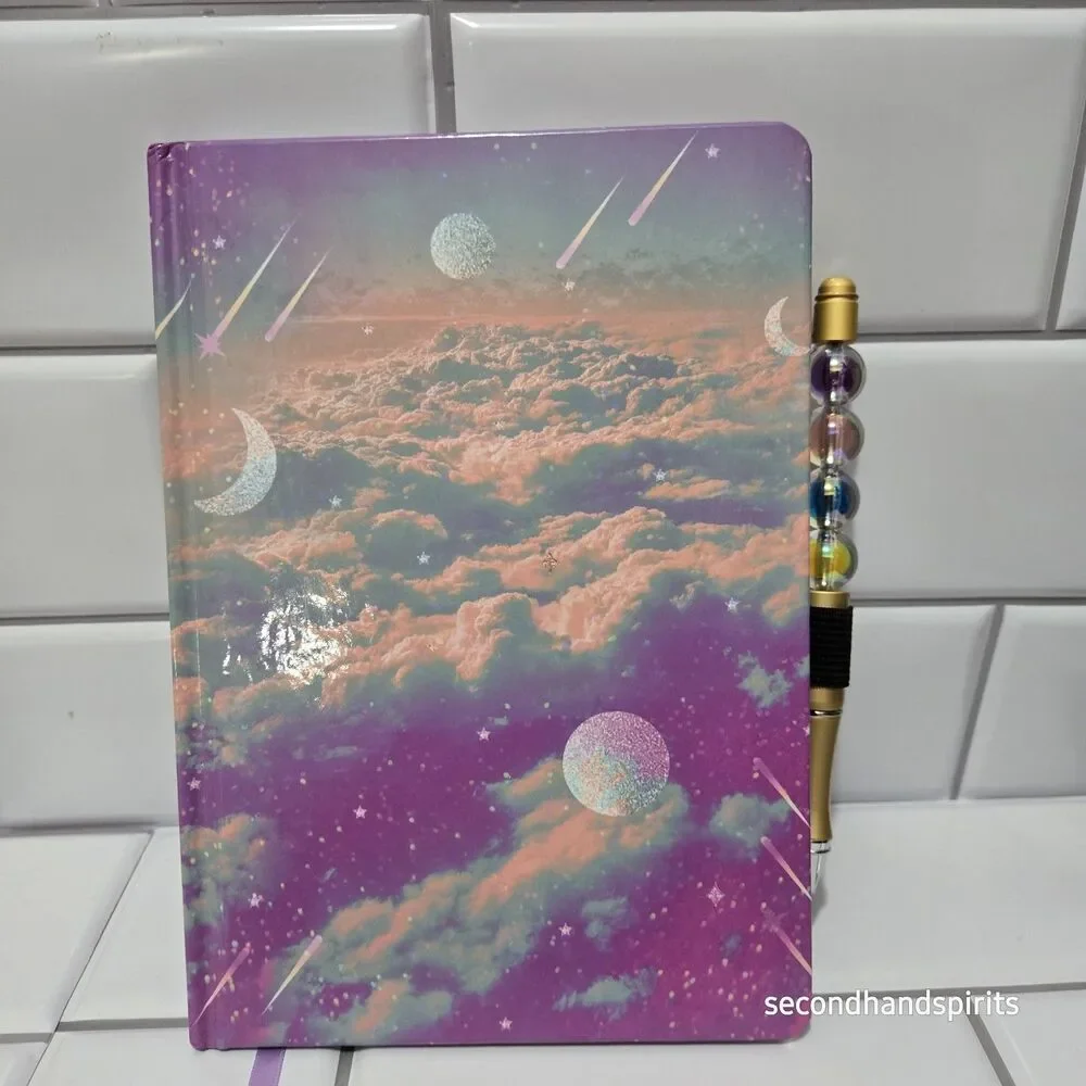 Space Journal Diary for Adults Teens With Handmade Beaded Pen And Stickers